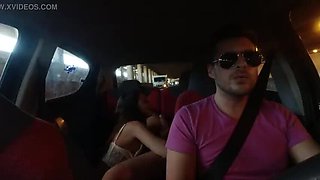 Hot Latina Teen Rides Big Dick in Uber - Amateur Sex with Nicols