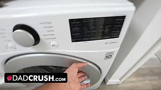 Little step daughter with perky nipps binky beaz sneaky pounds step daddy in the laundry room - dadcrush