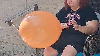 Big Beauty Nurse Vicki Has a Request to Blow up a Huge Balloon