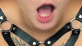 Russian Blonde Slut in Harness Fucks in All Positions to Satisfy Her Client