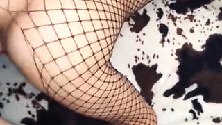 Cuckold Session with Wife in Erotic Lingerie in Mesh