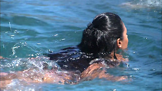 Hot Latin masseuse blows and rides hard dick outdoors