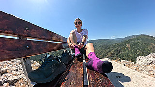 Mistress Control: Conquering the Mountain Peak Barefoot