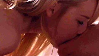 Petite blonde teen shares passionate blowjob cumshot fun