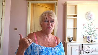 Aunt Judy, your sexy mature GILF stepmom Randy Raz catches you with her panties (POV)
