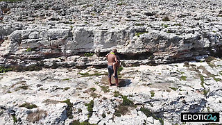 Cliffside Outdoor Pounding - Dripping Wet Beach Fuck