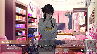 He Rubs My Cock with His Clit on the Bed  Vlover Game #5 All Scenes