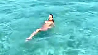 Sexy Swims Naked In Pool And Sea In Hot Country With Monika Fox
