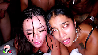 Martina Smeraldi and Yasmina Kahn Take 6 Huge Cocks - Squirting Gangbang