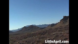 Teen Little April lovely Masturbation Outdoors
