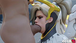 Mercy Overwatch - Sloppy Blowjob & Missionary Fuck (3d Animation)