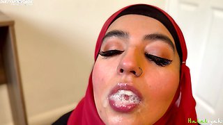 Aaliyah Yasin Tries Not to Swallow Her Stepbrothers Cum
