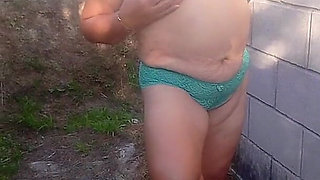 Mature MILF Walking Naked Outdoors