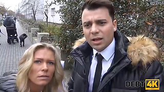 Debt4k. debt collector tracks down Sexy Bride and they have affair