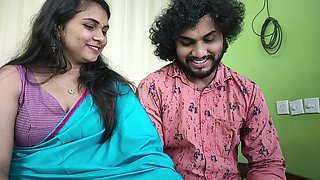 Saree Removal and Hot Romance with Sex by Vaishnavy and Sharun Raj, Mallu Couple Hot Saree Removal Romance and Doing Sex