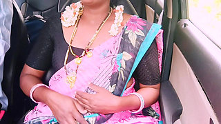 Indian Bhabi Car Sex Secretly Spends Time with Her Husband's Younger Stepbrother by Going on Long Drives