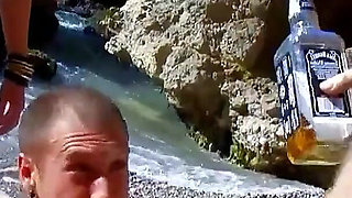 Charlotte de Castille and Nathalie Vanadis have threesomes with strangers on the beach