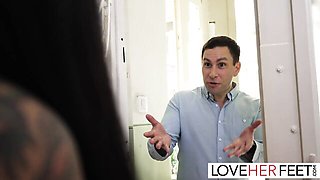 Love Her Feet featuring Brad Knight and Connie Perignon's foot fetish sex