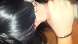 Wet and messy amateur blowjob and handjob