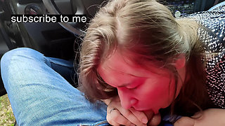 Stepsister Gives Stepbrother His First Blowjob in the Car POV