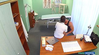 Flirtatious nurse gets her Wet Pussy wedged by muscle man - faux health center