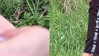 Stepdaughter Gives Her Stepfather an Amazing Handjob and Blowjob in the Meadow