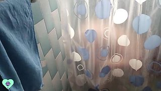Stepsister caught masturbating with dildo in shower - HottieCamie moans loud