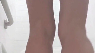 Showing off My Feet and and Pussy in the Shower