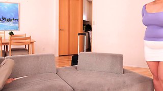 Fat MILF in a kinky POV blowjob action