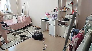 Camera Filmed Stepmother-in-law Naked Cleaning