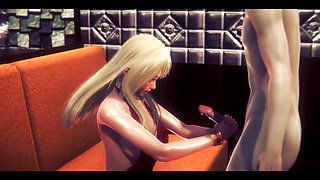 Hentai Uncensored - Nataly Handjob with Cumshot in Her Face and Footjob - Japanese Asian Manga Anime Game Porn