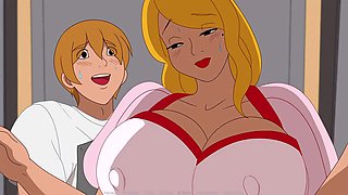 Squirting pussy on a horny neighbor while riding cowgirl