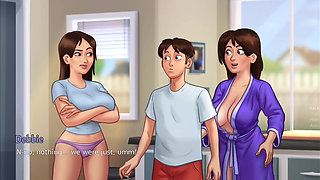 Debbie finally kissed Anon - summer time saga gameplay