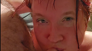 Amazing wife sucks my cock and takes a huge load