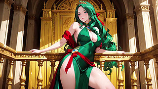 Lazy seduction in a silk gown, what secrets hide beneath?