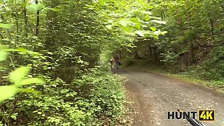Hunt4K: Maya and her hot girlfriend get wild in the woods with pantyhose-clad pussy-shaking action