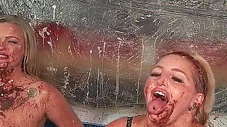 Sploshing Wet & Messy Party - Loula and Nikki
