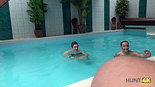 Brunette Anna Rose gets fucked by her boyfriend by the pool