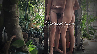 Ruined Twice Shower Handjob for Caged Toy