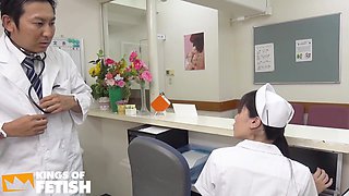 Naughty Japanese Nurse Gets Pussy Fucked with Tongue by Her Doctor After Seducing Him