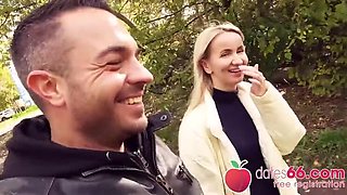 Risky Public Pickup! Blonde Teen Babe Gets Fucked Outside