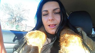 Cheating Wife Goes Fur-coat Shopping with Her Husband's Friend. She Will Suck His Cock Out-door 221