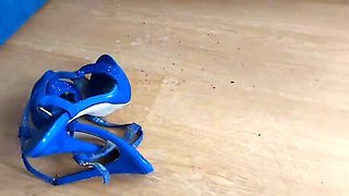 Horny MILF GinnaGg Squirts on Shoes for Foot Fetish - Hairy Pussy Masturbation Close-Up