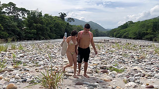 I Have Outdoor Sex with My Boyfriend After We Get Stranded on a Deserted Island and He Gives Me All His Juicy Milk in My Pussy