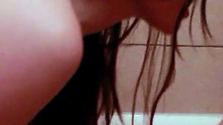 Horny lesbian teen brought to orgasm by step sister in the bathtub