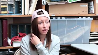 Submissive youthful secretary shoplifter gets caught and
