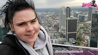 German Brunette Teen Fucked in Public Toilet