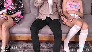 Innocent 18yo Stepdaughter Used by Stepdad with Mommy's Approval - Taboo Family Fuck