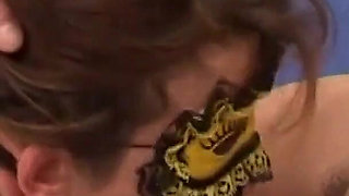 Busty Masked Redhead MILF Wife Fucked and Cummed in Mouth by Huge Young Cock Amateur