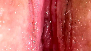 Super Close-up Wet Pink Pussy and Clit Orgasm